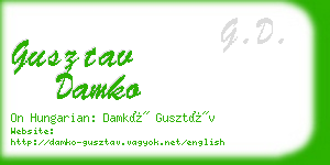 gusztav damko business card