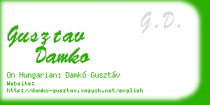 gusztav damko business card